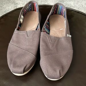 Toms Gray Canvas Slip-On Shoes